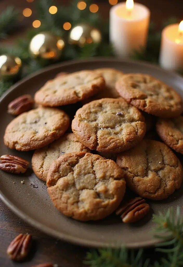 25 Gluten-Free Christmas Cookies to Bake Together - 12. Gluten-Free Pecan Bourbon Cookies