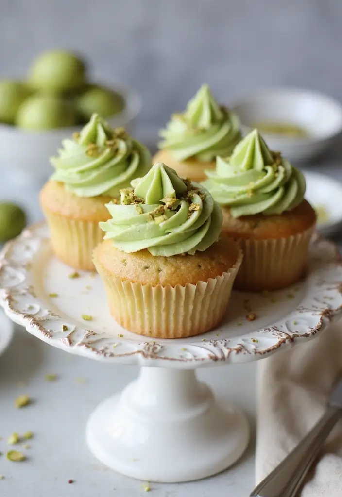 25 Gluten-Free Cupcakes That Everyone Will Love - 19. Pistachio Cupcakes