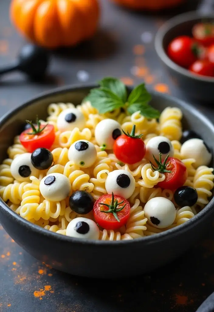 25 Gluten-Free Halloween Treats That Aren’t Boring - 12. Eyeball Pasta Salad
