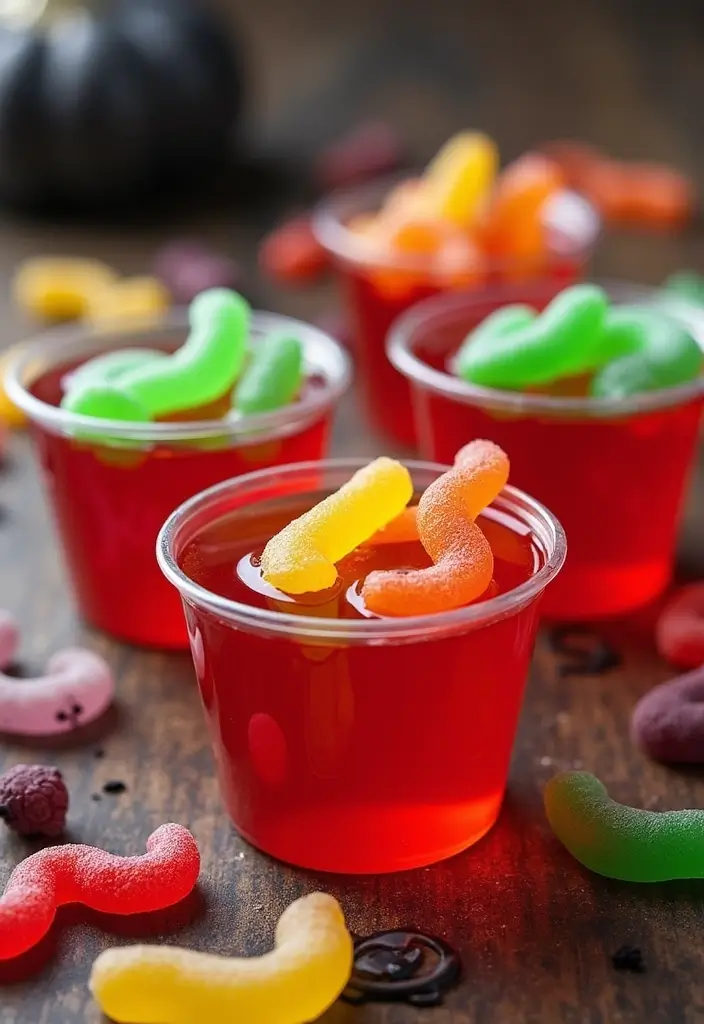 25 Gluten-Free Halloween Treats That Aren’t Boring - 15. Gummy Worm Jello Cups