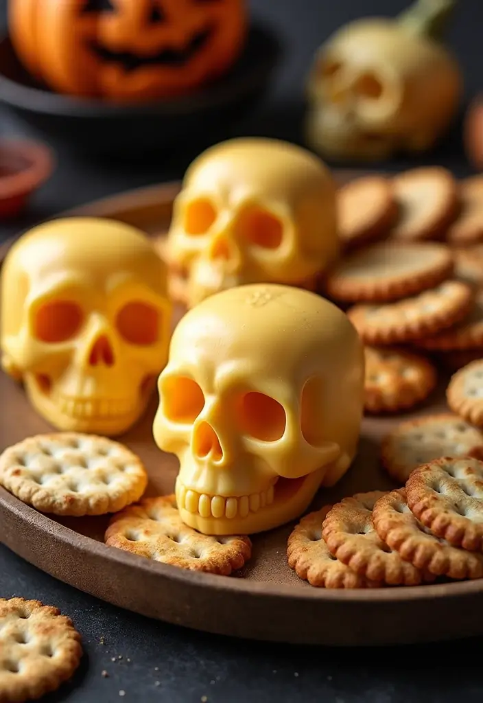 25 Gluten-Free Halloween Treats That Aren’t Boring - 23. Skull-Shaped Cheese and Crackers