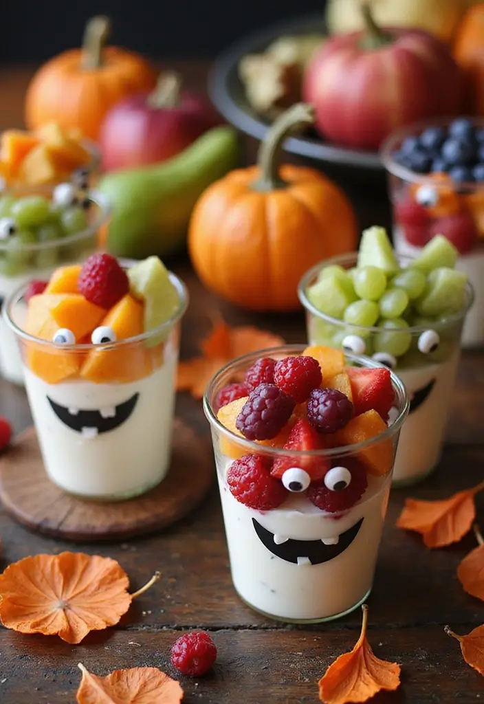 25 Gluten-Free Halloween Treats That Aren’t Boring - 4. Halloween Fruit Monster Cups