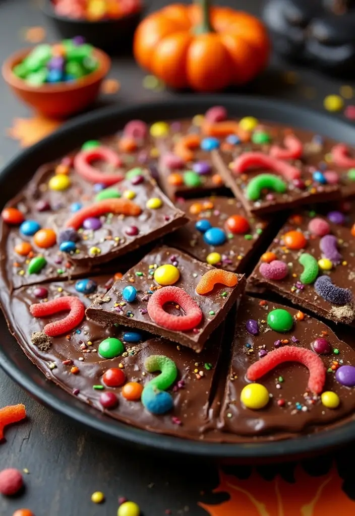 25 Gluten-Free Halloween Treats That Aren’t Boring - 5. Creepy Crawly Chocolate Bark