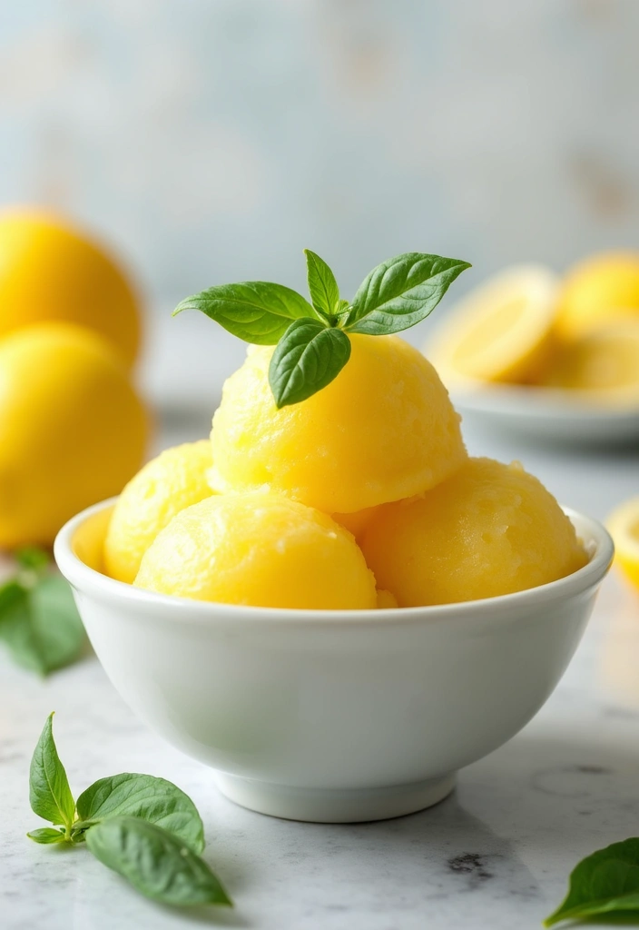 25 Gluten-Free Ice Cream Desserts You Can Make at Home - 24. Lemon Basil Sorbet