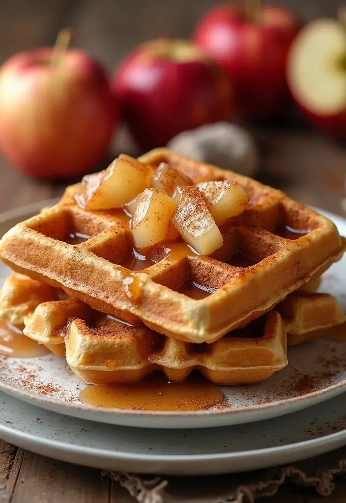 25 Gluten-Free Pancakes and Waffles for Lazy Sundays - 18. Apple Cinnamon Waffles