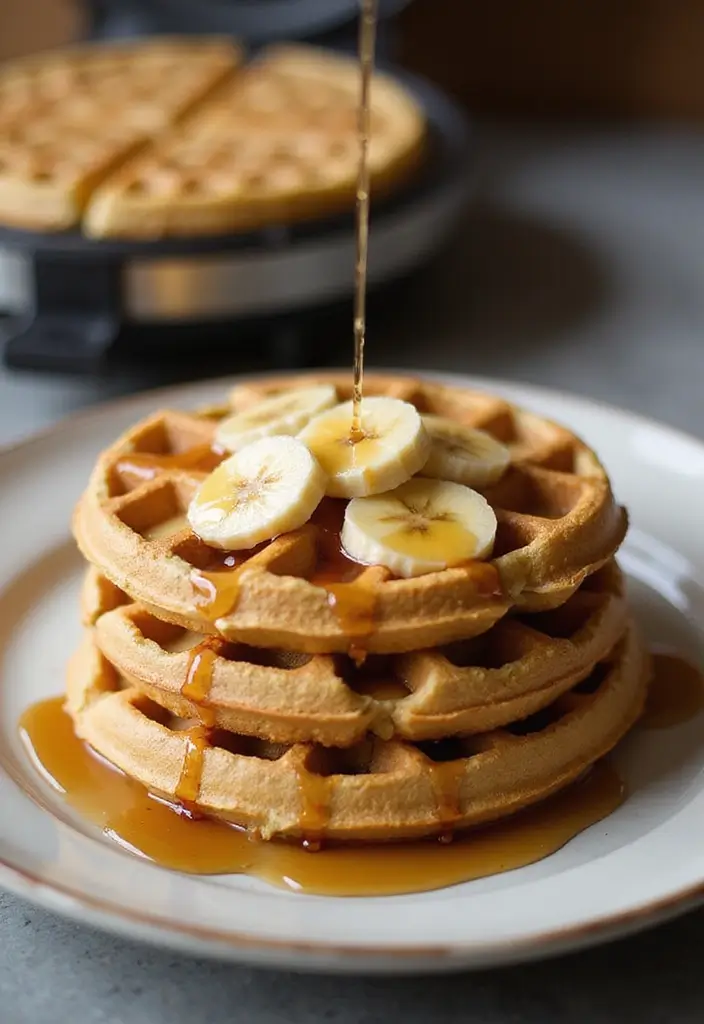 25 Gluten-Free Pancakes and Waffles for Lazy Sundays - 2. Fluffy Banana Oat Waffles