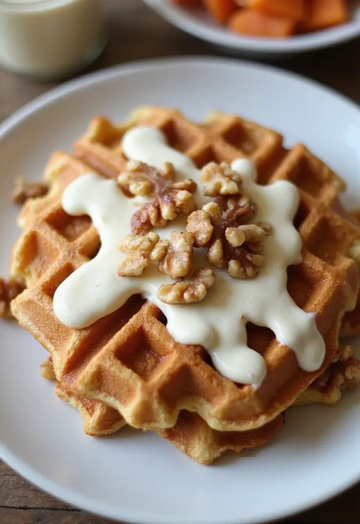 25 Gluten-Free Pancakes and Waffles for Lazy Sundays - 25. Carrot Cake Waffles