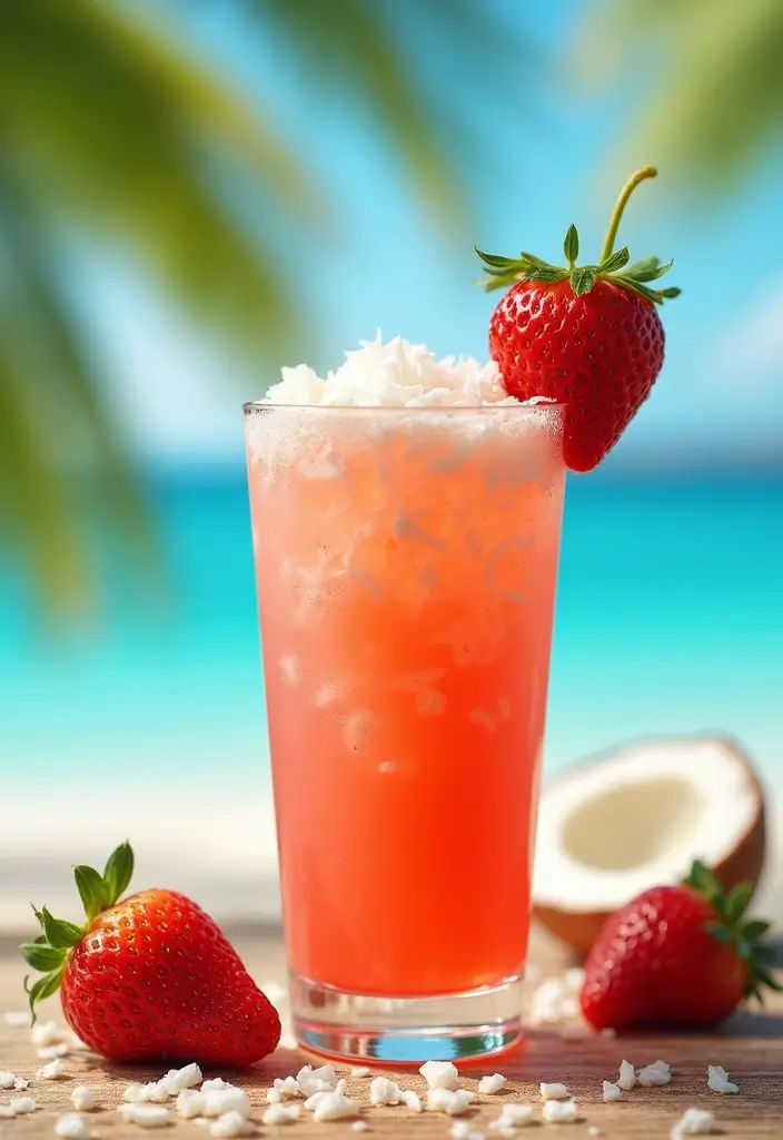 25 Gluten-Free Party Drinks and Mocktails - 11. Strawberry Coconut Mocktail
