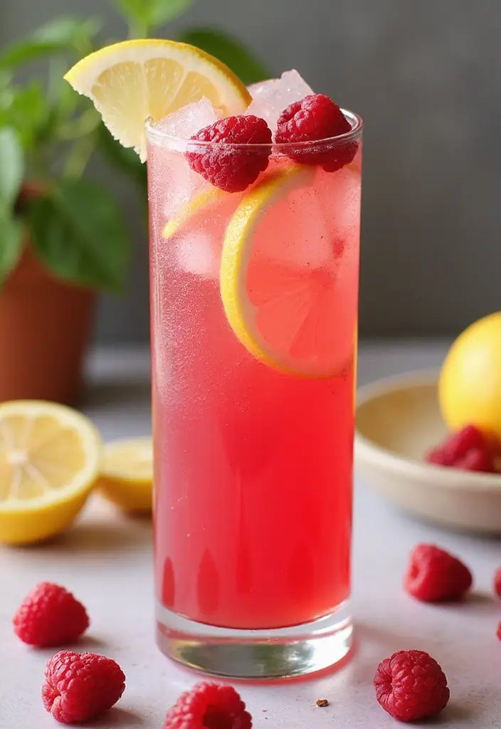 25 Gluten-Free Party Drinks and Mocktails - 15. Raspberry Lemon Fizz