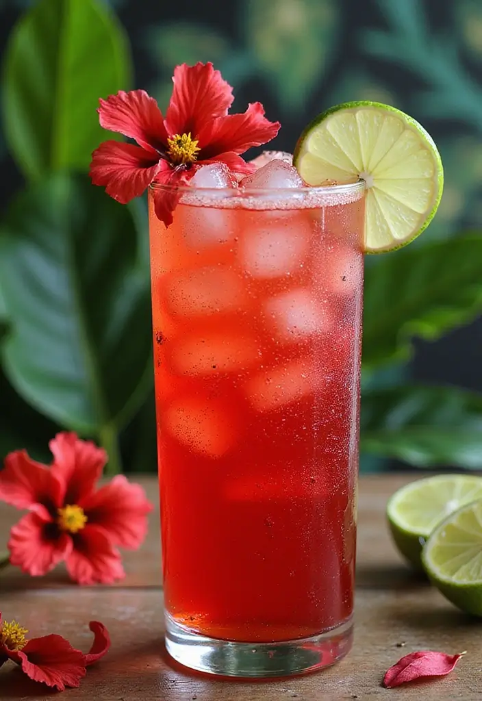 25 Gluten-Free Party Drinks and Mocktails - 16. Hibiscus Cooler