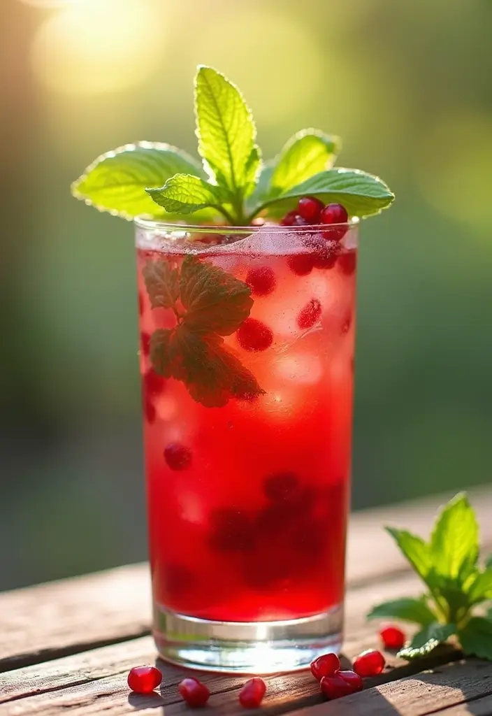 25 Gluten-Free Party Drinks and Mocktails - 5. Pomegranate Mojito Mocktail