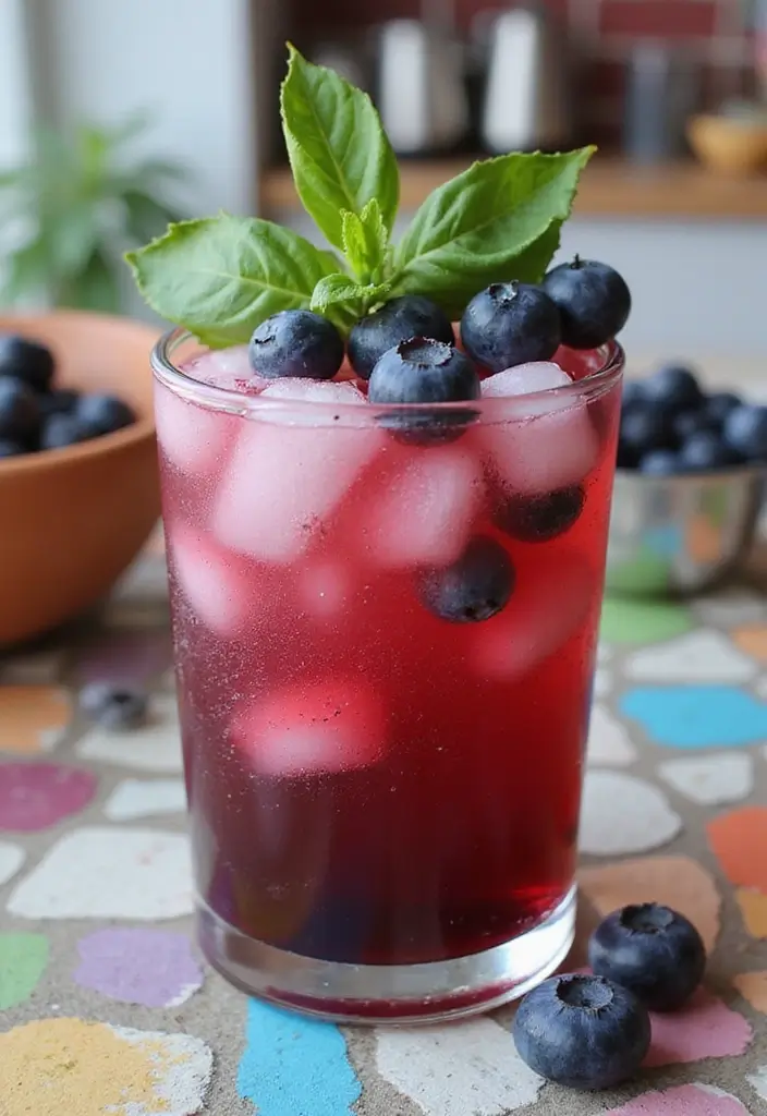 25 Gluten-Free Party Drinks and Mocktails - 9. Blueberry Basil Smash