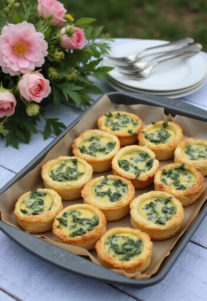 25 Gluten-Free Picnic Recipes for Summer Days - 11. Mini Quiches with Spinach and Cheese