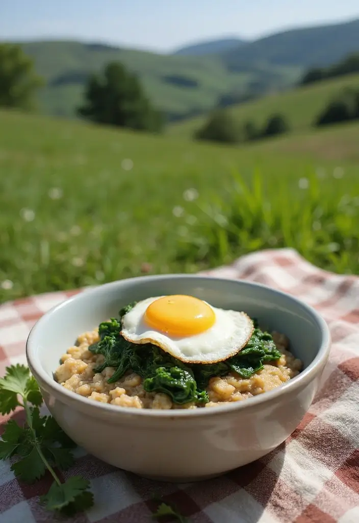 25 Gluten-Free Picnic Recipes for Summer Days - 19. Savory Oatmeal with Spinach and Eggs