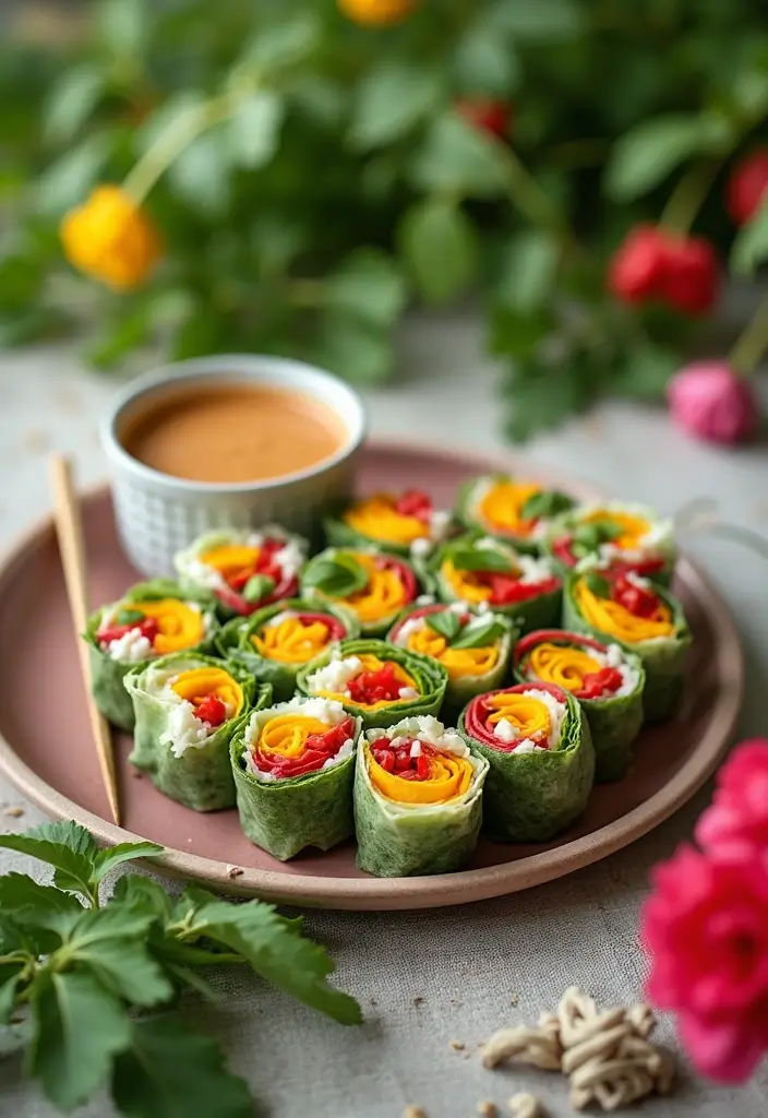 25 Gluten-Free Picnic Recipes for Summer Days - 3. Veggie Spring Rolls with Peanut Dipping Sauce