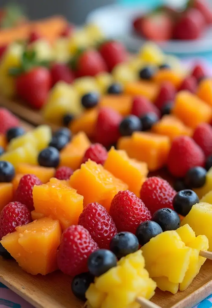 25 Gluten-Free Recipes Kids Can Help Make - 20. Rainbow Fruit Skewers