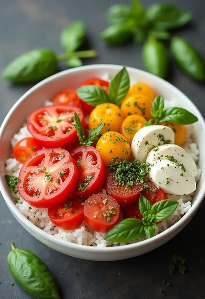 25 Gluten-Free Recipes with Rice You’ll Want Daily - 18. Caprese Rice Bowl