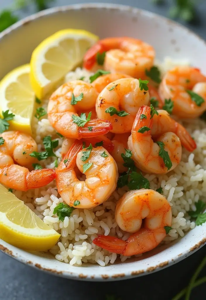 25 Gluten-Free Recipes with Rice You’ll Want Daily - 6. Lemon Garlic Shrimp Rice Bowl