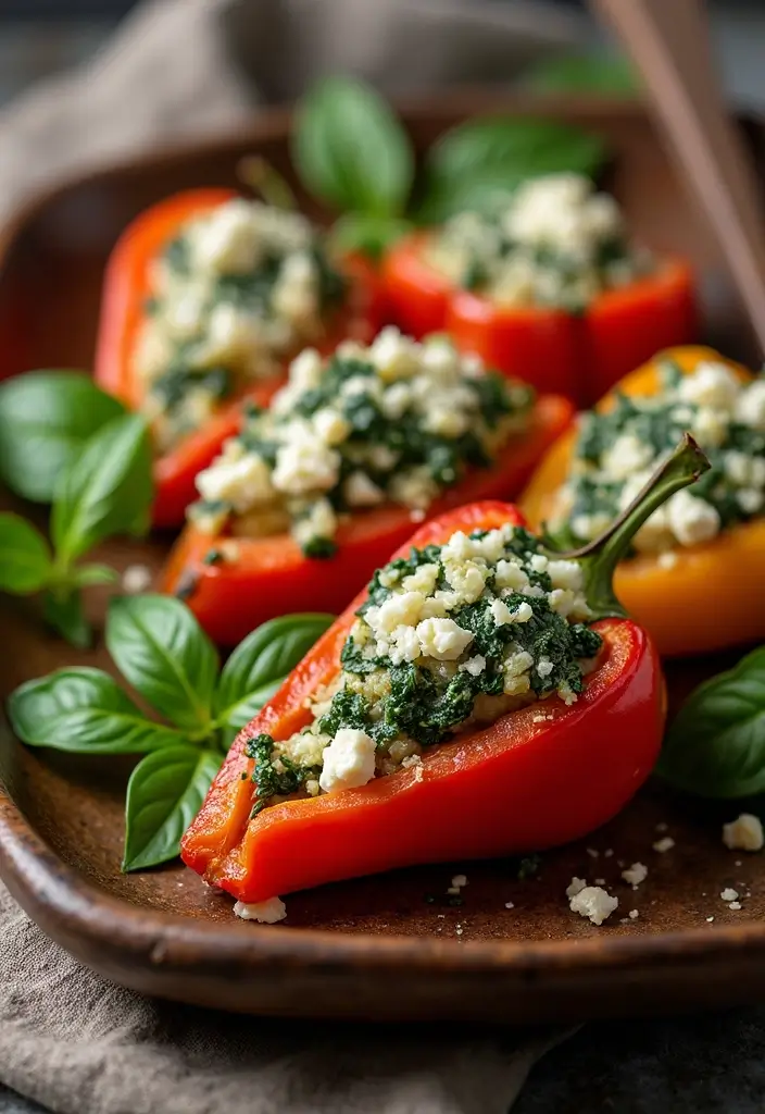 25 Gluten-Free Street Food Recipes to Try at Home - 22. Spinach and Feta Stuffed Peppers