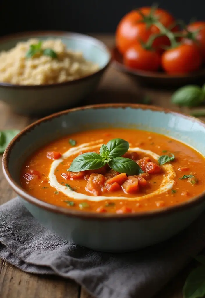 25 Heart-Healthy Gluten-Free Dinners for Busy Families - 15. Tomato Basil Soup with Quinoa