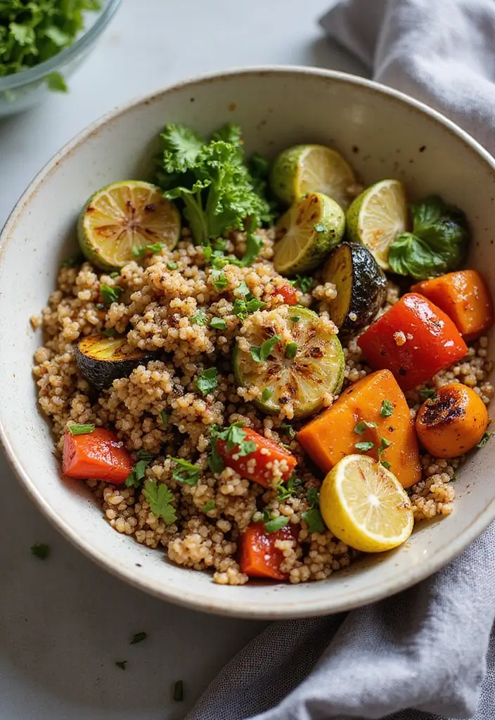 25 Heart-Healthy Gluten-Free Dinners for Busy Families - 16. Roasted Vegetable Quinoa Bowl