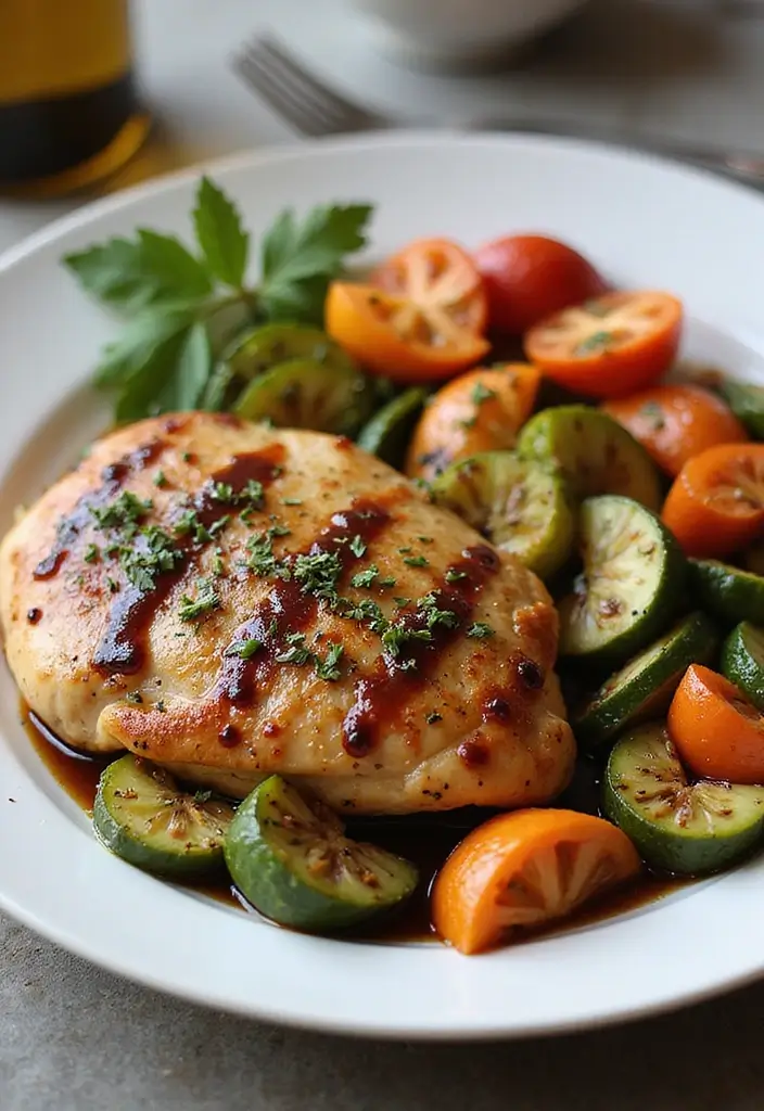 25 Heart-Healthy Gluten-Free Dinners for Busy Families - 22. Balsamic Glazed Chicken with Vegetables