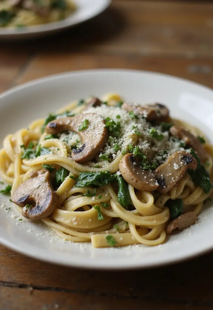 25 Heart-Healthy Gluten-Free Dinners for Busy Families - 24. Creamy Mushroom and Spinach Pasta