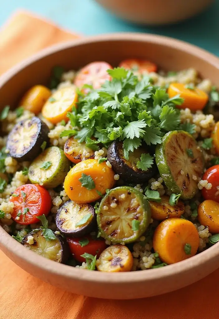 25 High-Fiber Gluten-Free Dishes for Gut Health - 16. Grilled Vegetable Quinoa Salad
