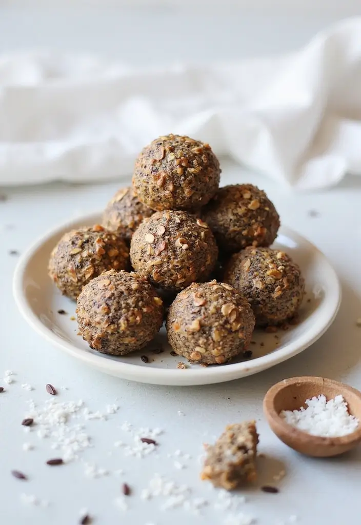 25 High-Fiber Gluten-Free Dishes for Gut Health - 18. Coconut & Chia Seed Energy Bites