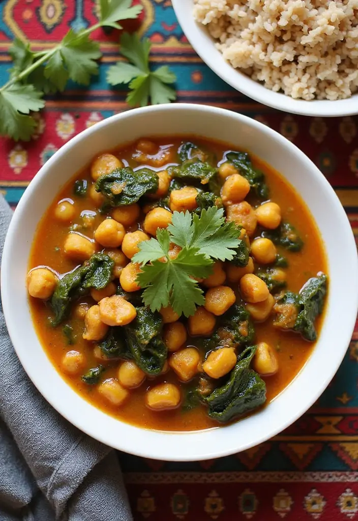 25 High-Fiber Gluten-Free Dishes for Gut Health - 3. Chickpea & Spinach Curry