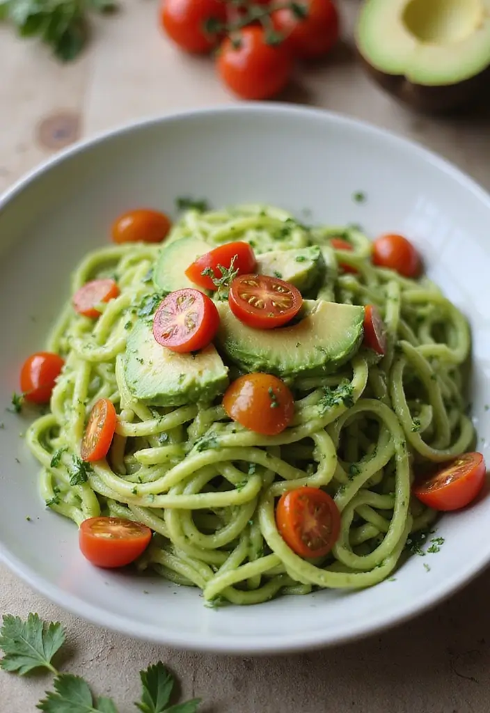 25 High-Fiber Gluten-Free Dishes for Gut Health - 8. Zucchini Noodles with Avocado Sauce