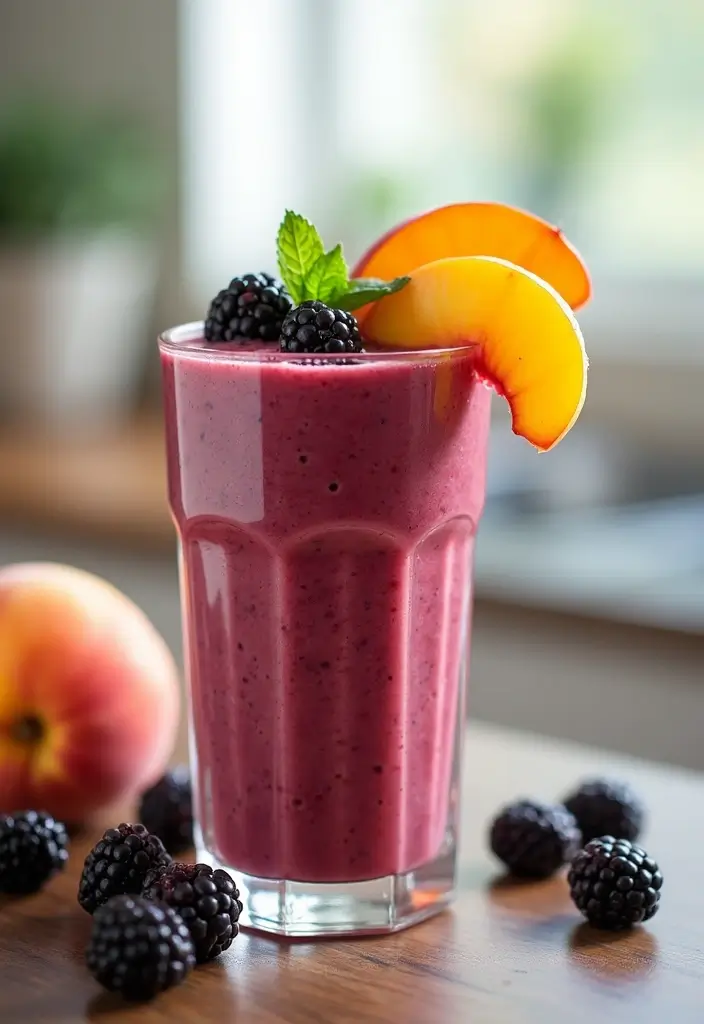 25 Simple Gluten-Free Breakfasts to Start Strong - 24. Blackberry Peach Smoothie