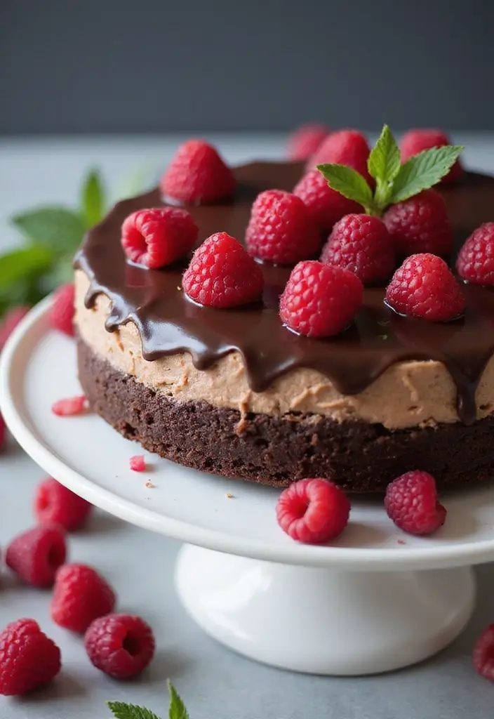 26 Gluten-Free Cheesecake Recipes to Impress - 10. Raspberry Chocolate Gluten-Free Cheesecake