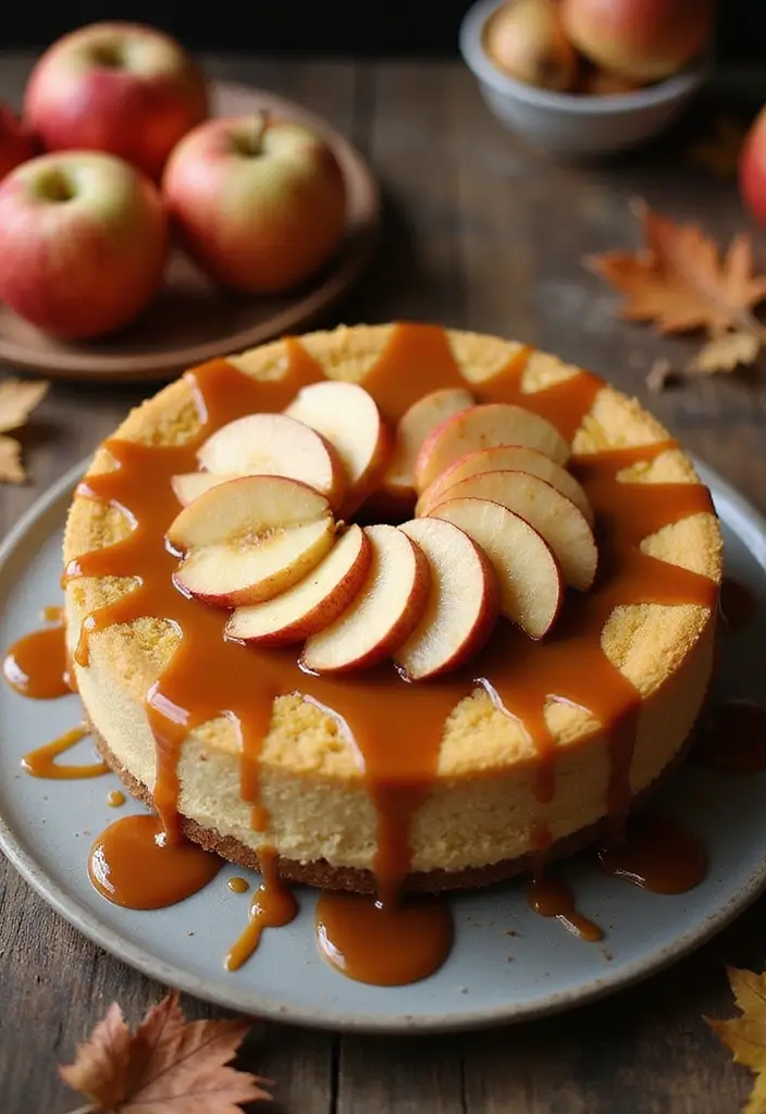 26 Gluten-Free Cheesecake Recipes to Impress - 13. Caramel Apple Gluten-Free Cheesecake