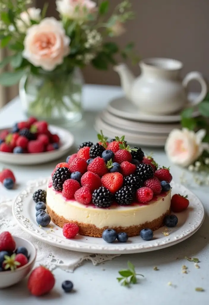 26 Gluten-Free Cheesecake Recipes to Impress - 19. Mixed Berry Gluten-Free Cheesecake