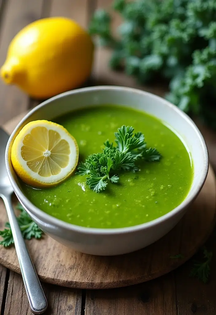 26 Gluten-Free Detox Soups for Cleansing - 1. Zesty Lemon Kale Soup