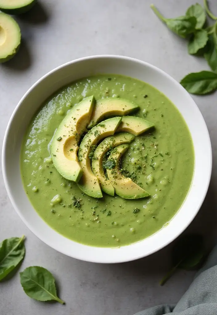 26 Gluten-Free Detox Soups for Cleansing - 12. Spinach and Avocado Soup