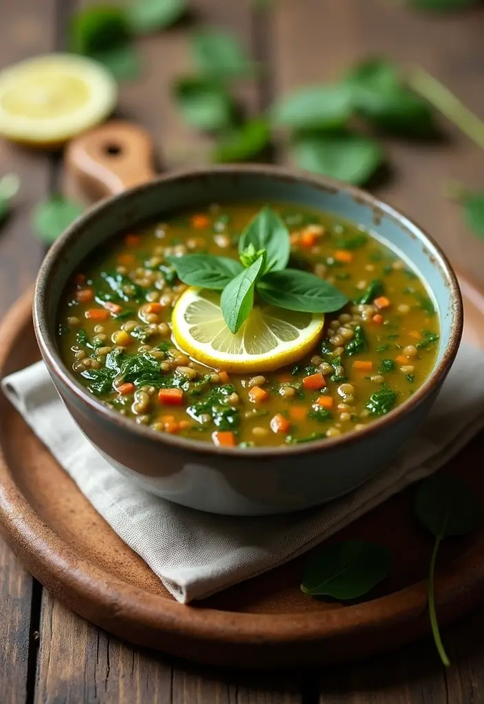 26 Gluten-Free Detox Soups for Cleansing - 17. Lentil Spinach Soup