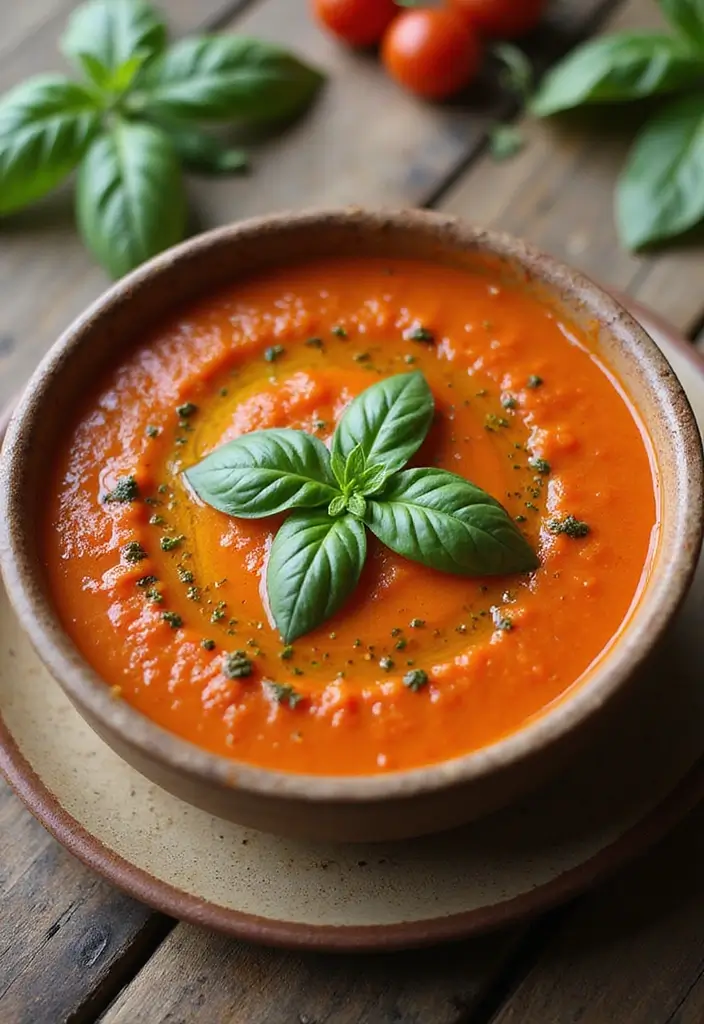 26 Gluten-Free Detox Soups for Cleansing - 3. Roasted Tomato Basil Soup