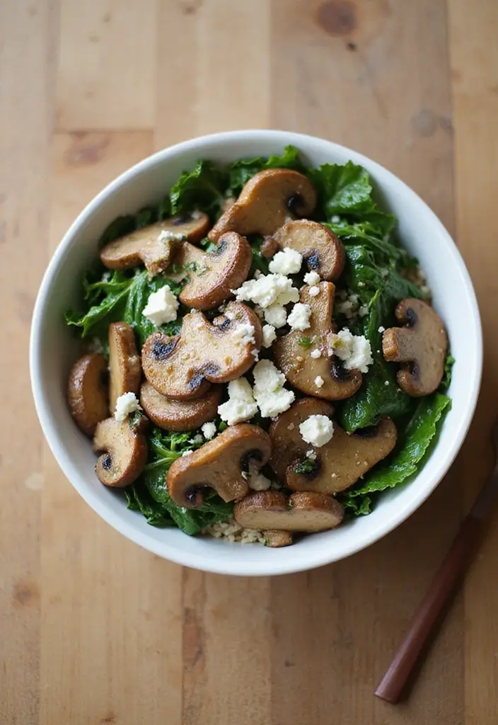26 Gluten-Free High-Protein Breakfast Ideas for Athletes - 16. Mushroom and Feta Breakfast Bowl