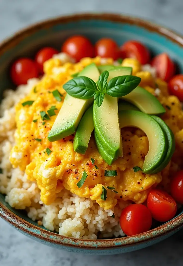 26 Gluten-Free High-Protein Breakfast Ideas for Athletes - 23. Cauliflower Rice Breakfast Bowl