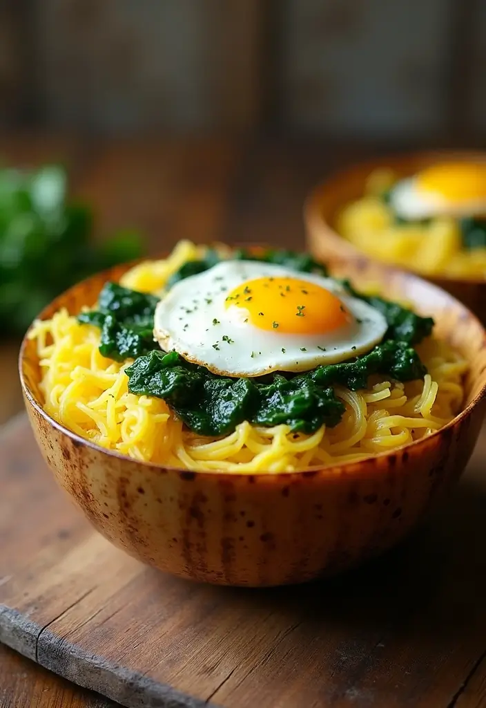 26 Gluten-Free High-Protein Breakfast Ideas for Athletes - 25. Spaghetti Squash Breakfast Bowl