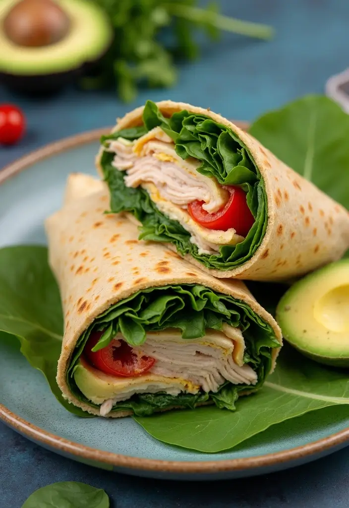 26 Gluten-Free High-Protein Breakfast Ideas for Athletes - 6. Turkey and Spinach Breakfast Wrap