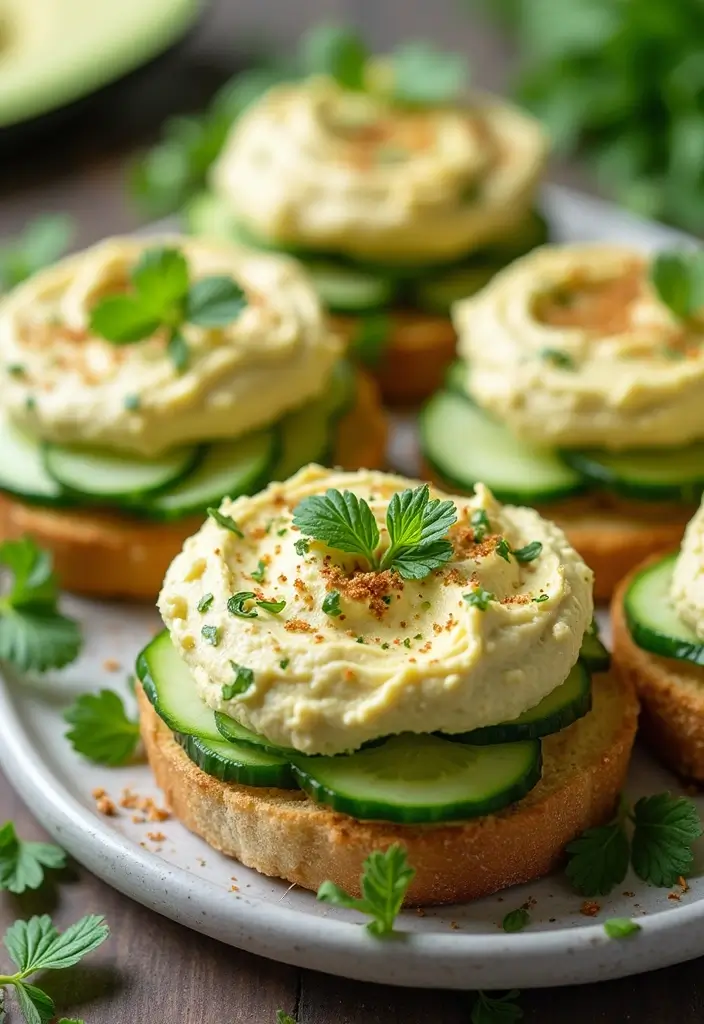 26 Gluten-Free Lunches Under 20 Minutes - 16. Cucumber Hummus Sandwiches