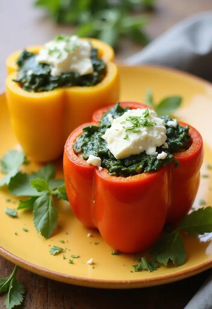 26 Gluten-Free Lunches Under 20 Minutes - 8. Spinach and Feta Stuffed Peppers