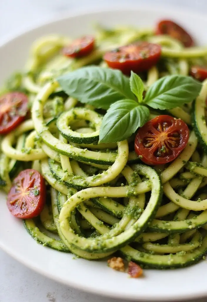 26 Gluten-Free Recipes for Romantic Dinners - 1. Zucchini Noodles with Pesto and Sun-Dried Tomatoes