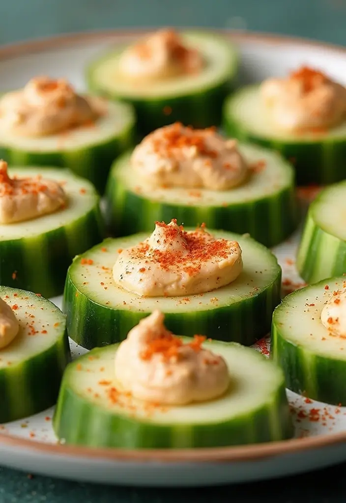 26 Gluten-Free Recipes for Romantic Dinners - 23. Cucumber and Hummus Bites