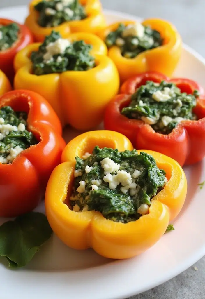 26 Gluten-Free Recipes for Romantic Dinners - 7. Spinach and Feta Stuffed Peppers