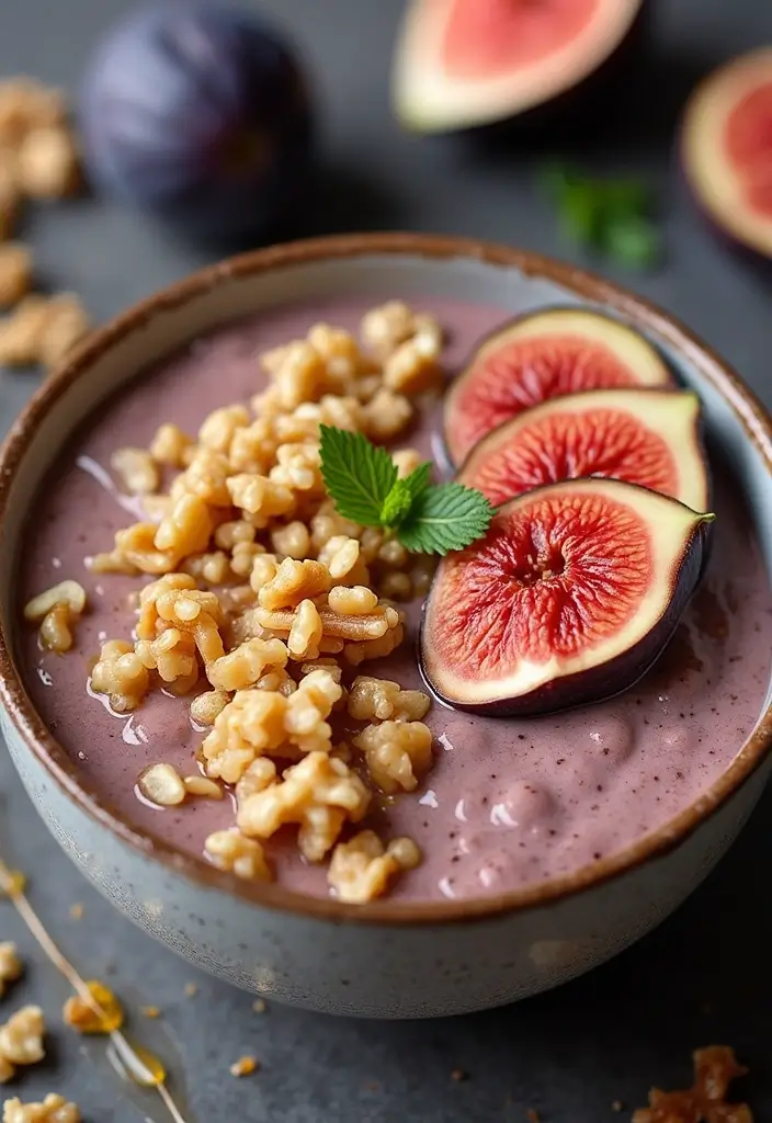 26 Gluten-Free Smoothie Bowls That Look Like Art - 12. Fig and Walnut Bowl