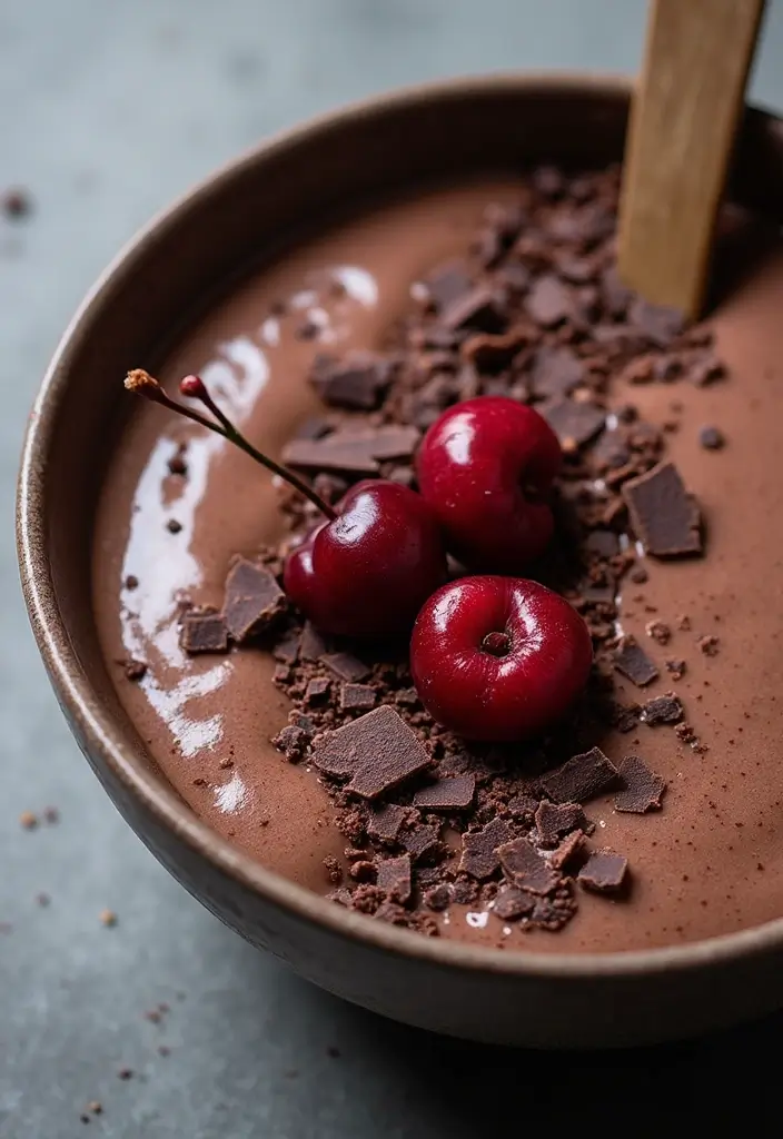 26 Gluten-Free Smoothie Bowls That Look Like Art - 26. Chocolate Cherry Bowl